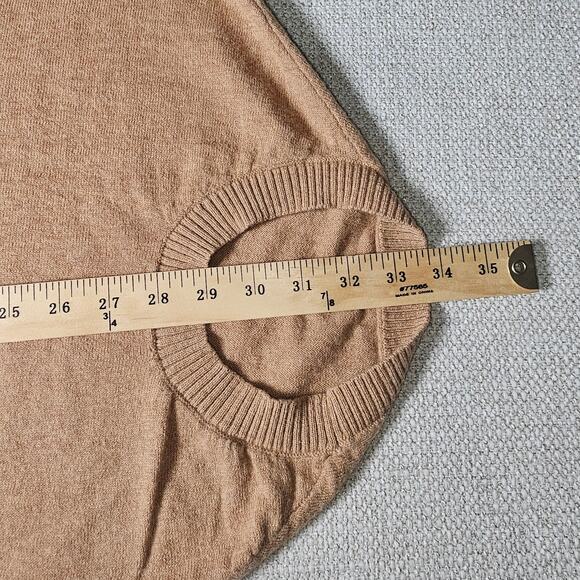 Prana Tan Lightweight Knit Hoodie Sweater with Dolman Half Sleeve Small - Picture 9 of 11